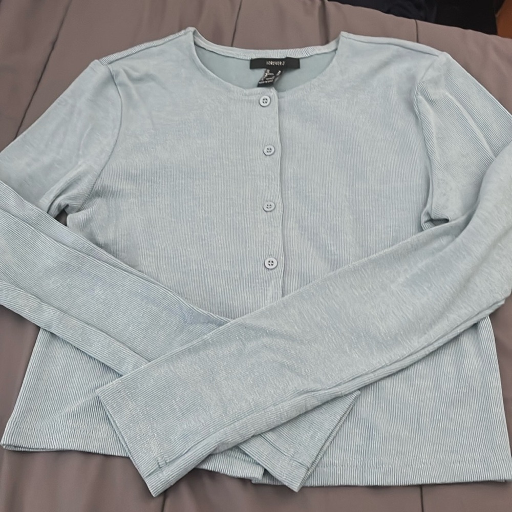 3 for 20$ forever 21 blue button down ribbed soft cardigan